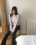 Poran Wool Mohair Cable Punching Knit