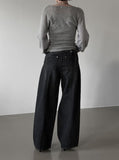 Colin V-neck Wrap Button Wool Knit