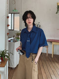 [LAN ARCHIVE][SETProduct] Ocean denim tie half shirt