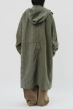 Cracked Hooded Long Parka