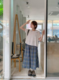 Chucho Vintage Check Banding Long Skirt