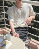 Soved Linen V-neck Short Sleeve Cardigan