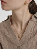 Volume Square Silver (C) H BAR Necklace M