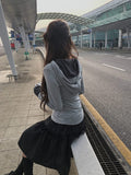 [MADE] Amon Stripe Color Matching Shirring Hood T-shirt