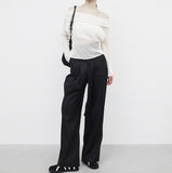 Vininto net off-shoulder knitwear