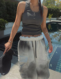 Pigment stitch ribbed sleeveless shirt