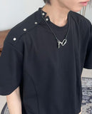 Teffin Shoulder Button Short Sleeve T-shirt