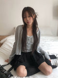 Lano Lace Ribbon Sleeveless Cardigan Set