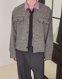 Moren Tweed Round Knit Cardigan