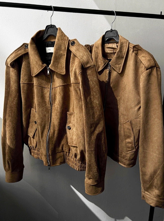 【COSYHARU】[2TYPE] 24FW Rect Strap Suede Jacket COSYHARU (コシハル) - [2TYPE]24FWレクトストラップスエード