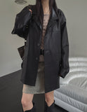 Jerome Single Leather Half Coat