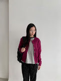 Goodbert Wool Color Round Knit Cardigan