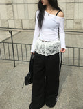 Shoe Leather String Shoulder Bag
