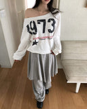 Benki Vintage One-Shoulder Sweatshirt