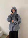 Puke Color Matching Hood Windbreaker