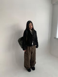 Lilpon Cargo Wide Balloon Pants