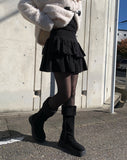 [Underpants lining] Nato Corduroy Tiered Mini Skirt