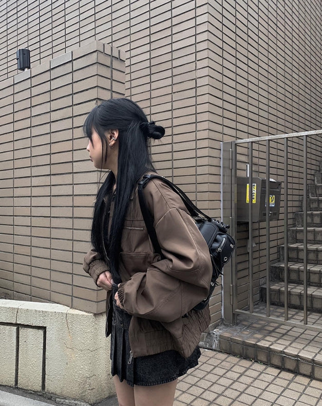 【Anyone more】Dezo Black Denim Pleated Skirt Anyone more (エニワンモア) - デゾブラックブルーデニム
