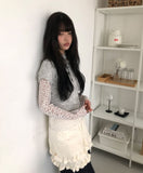 Nayu Flower Lace Polar Long Sleeve T-Shirt
