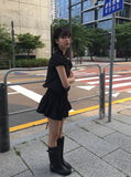 Keck Shirring Banding Short Sleeve Mini One Piece
