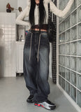 Tinted Washed String Balloon Denim Pants