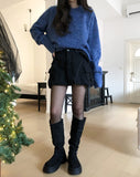 Double Buckle Suede Platform Sole Long Boots