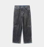DARK WAX COATED DENIM PANTS
