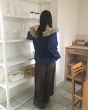 [Brushed lining] Perrin Fur One Off-Shoulder Sweatshirt