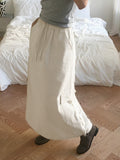 Tarp Peach Fuzz Cotton Cargo Two Way String Long Skirt