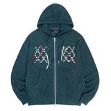 NAVAJO KNIT HOOD ZIP UP