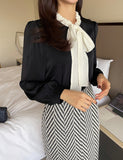 Hepin Ribbon Tie Blouse