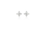 Essence Silver (W) Moissanite Flower Dainty Earrings