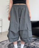 Ennyu Nylon Cargo Bermuda Pants