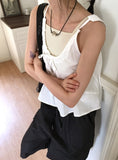 YOKU Ribbon String Sleeveless Blouse