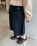 Shuming washed denim half pants