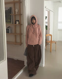 [Balaclava set] Beto Wool Avan loose fit round knit set