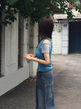 [SET] Resin Unbalanced Sleeveless One Shoulder Button Short Sleeve T-shirt
