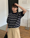 [unisex] Peribi Round Wave Short Sleeve Knit