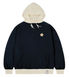 Cream Flower Dot Color Matching Hoodie