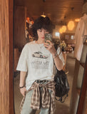 Dino loose fit check shirt