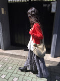 Cayue Check Shirring Tiered Banding Long Skirt