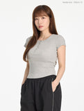 W Basic Henley Neck T-shirt