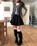 Amuse Lace Ribbon Tiered Culottes