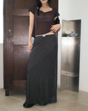 Shocker See-Through Cut Shirring Short Sleeve T-Shirt