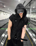 Pigment Short Sleeve Line Hood Zip-Up