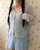 Noir Wavy Ribbed Cardigan