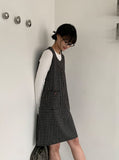 Gunslin Check Sleeveless Button One Piece