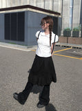 Eva Summer Cap Sleeve Lace Collar Blouse