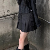 Bobo Black Denim Cargo Mini Skirt