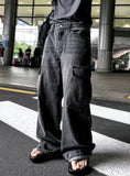 Nyujin wide cargo pocket denim pants